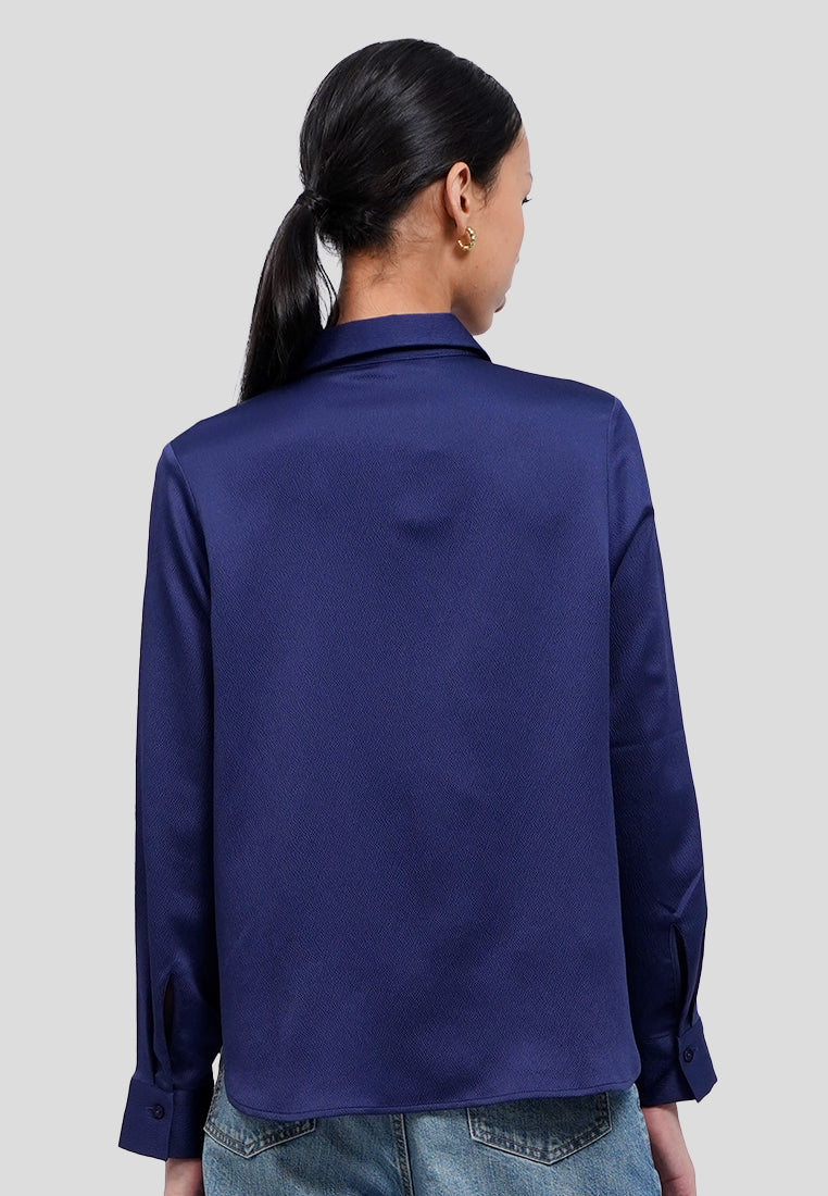 V-Neck Long Sleeve Blouse