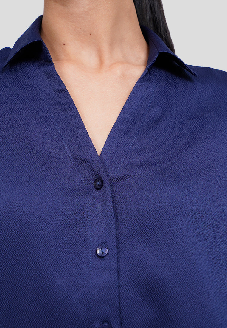 V-Neck Long Sleeve Blouse
