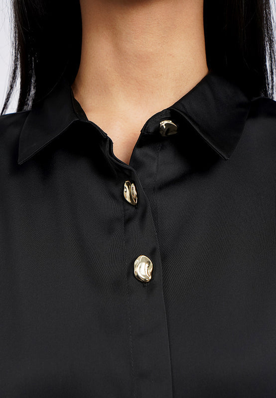 Satin Shirt with Fancy Button