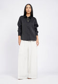 Satin Shirt with Fancy Button