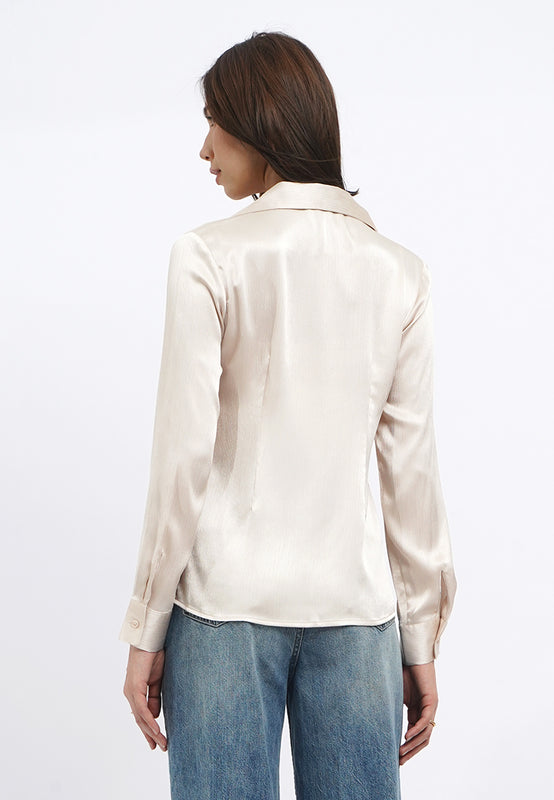 Long Sleeve Satin Pyjama Shirt