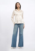 Long Sleeve Satin Pyjama Shirt