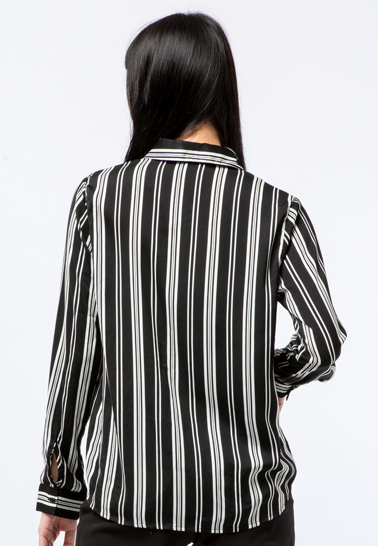 Long Sleeves Striped Blouse
