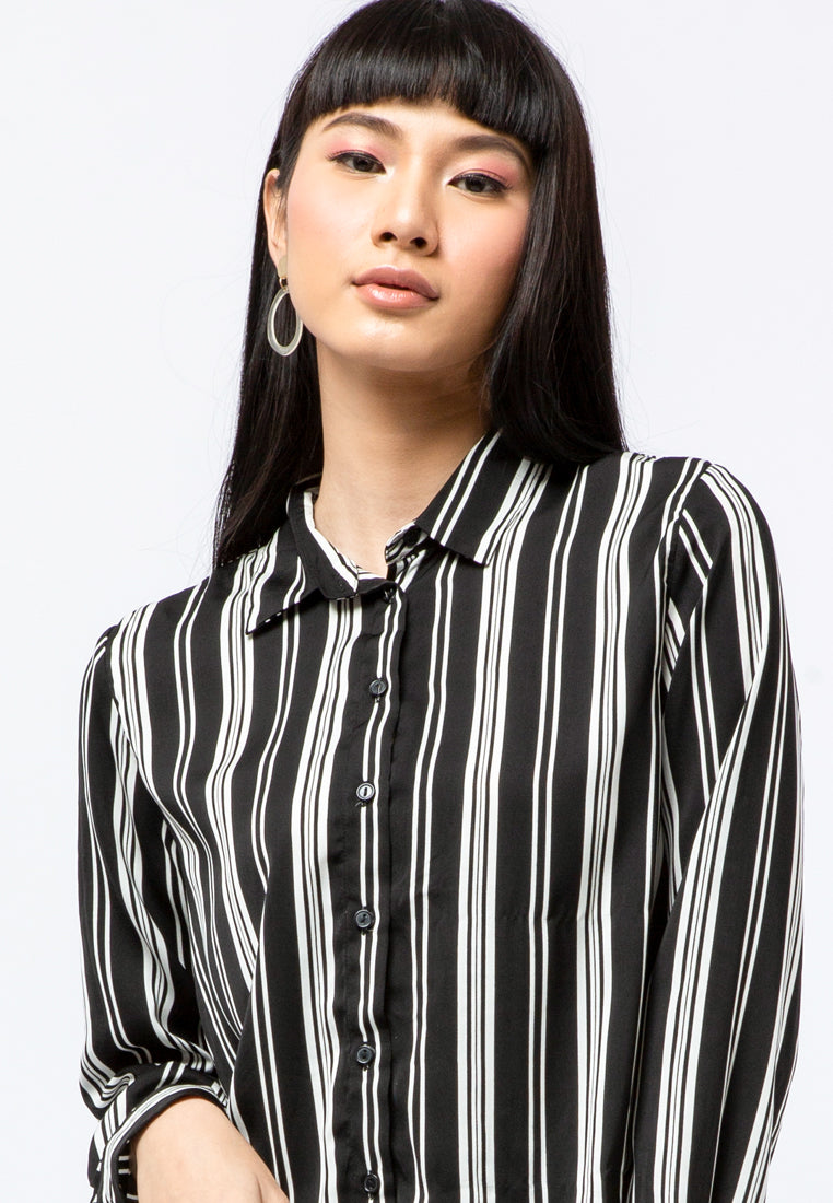 Long Sleeves Striped Blouse