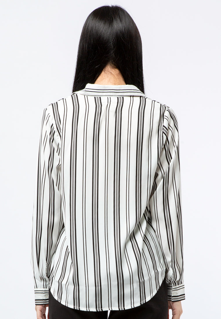 Long Sleeves Striped Blouse