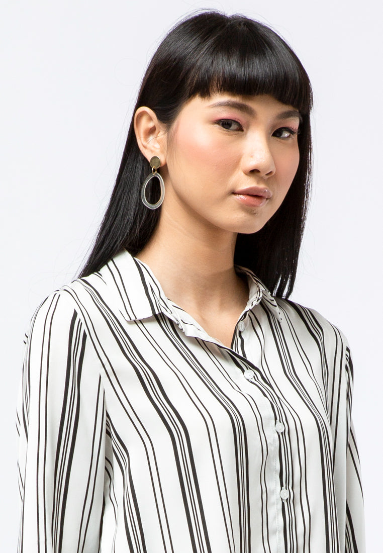 Long Sleeves Striped Blouse