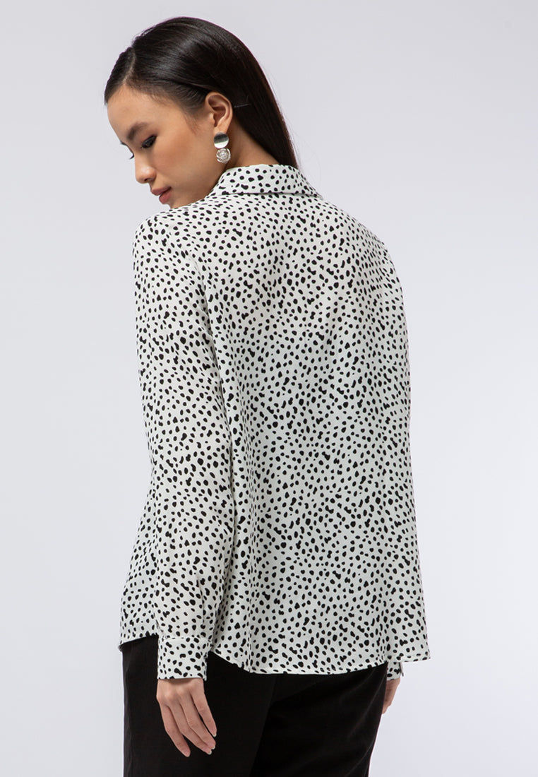 Long Sleeve Printed Blouse