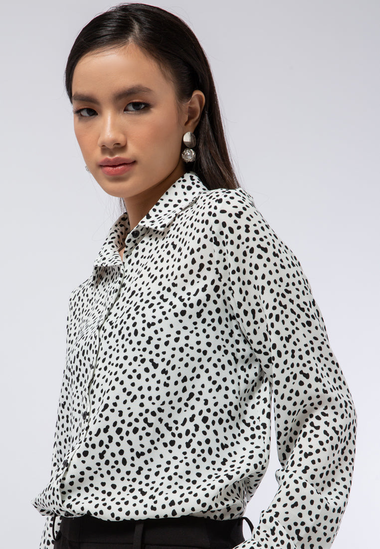 Long Sleeve Printed Blouse