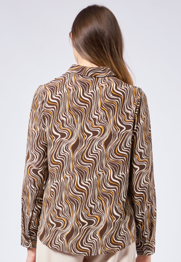 Printed Long Sleeve Blouse