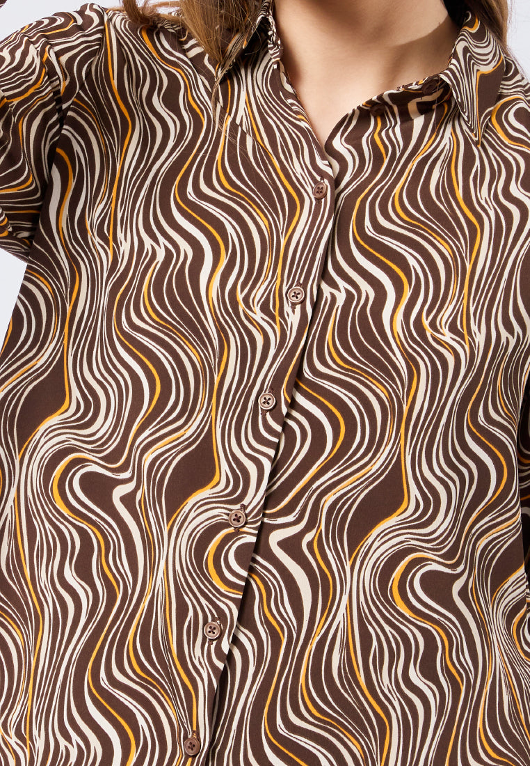 Printed Long Sleeve Blouse