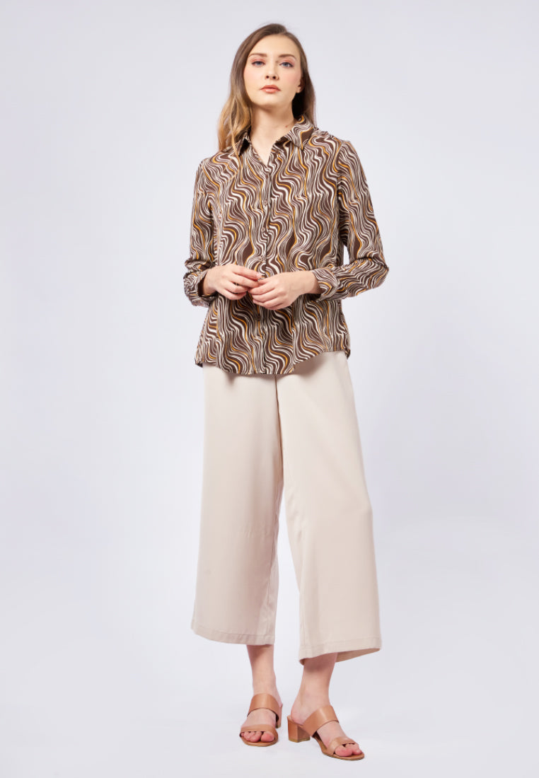 Printed Long Sleeve Blouse