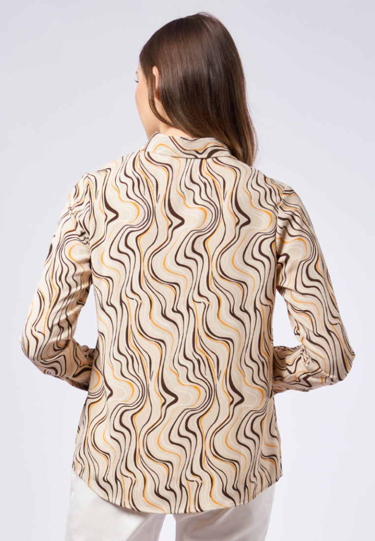 Printed Long Sleeve Blouse