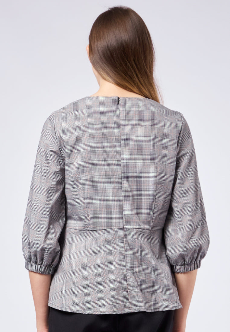 Puff Sleeve Blouse with Button Details