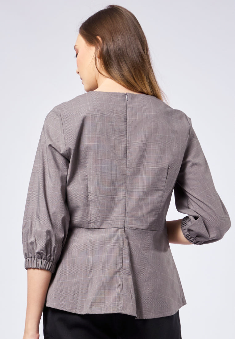 Puff Sleeve Blouse with Button Details