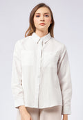 Double Pocket Long Sleeve Blouse