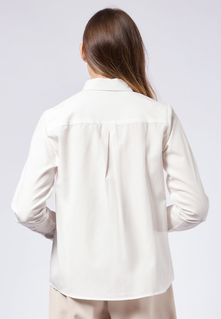Double Pocket Long Sleeve Blouse