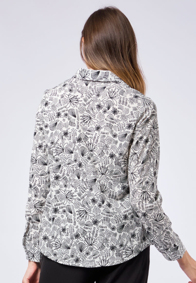 Long Sleeve Printed Blouse
