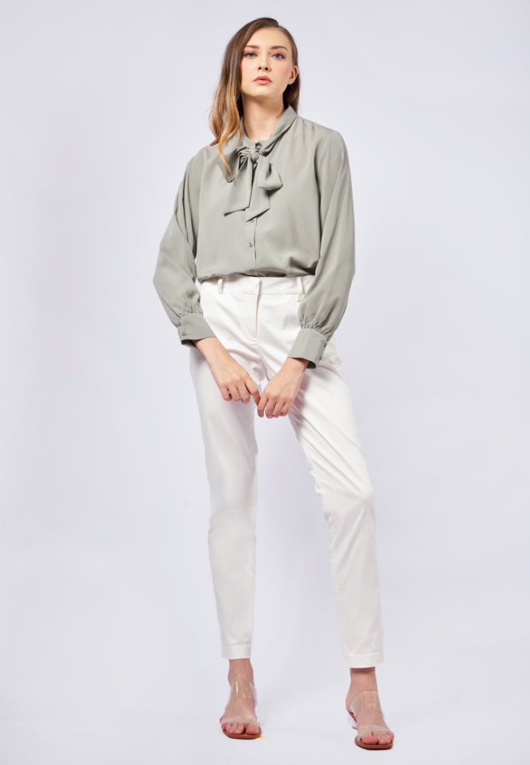 Long Sleeve Blouse with Bow Details