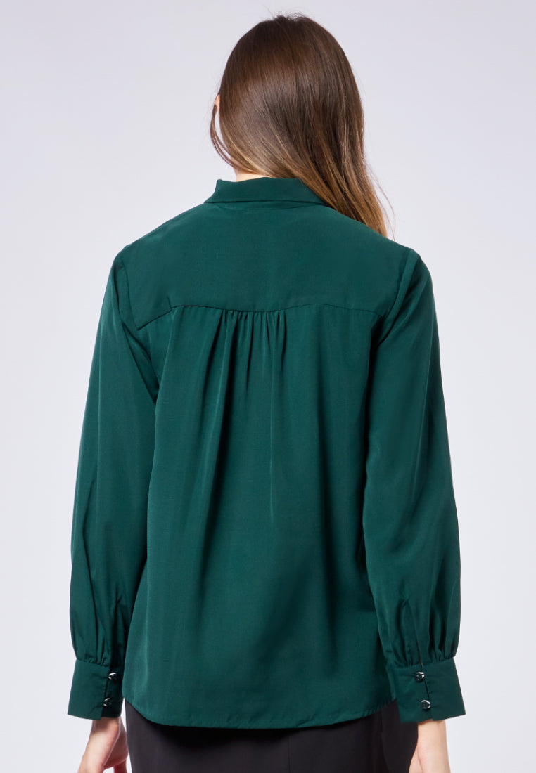 Long Sleeve Blouse with Bow Details