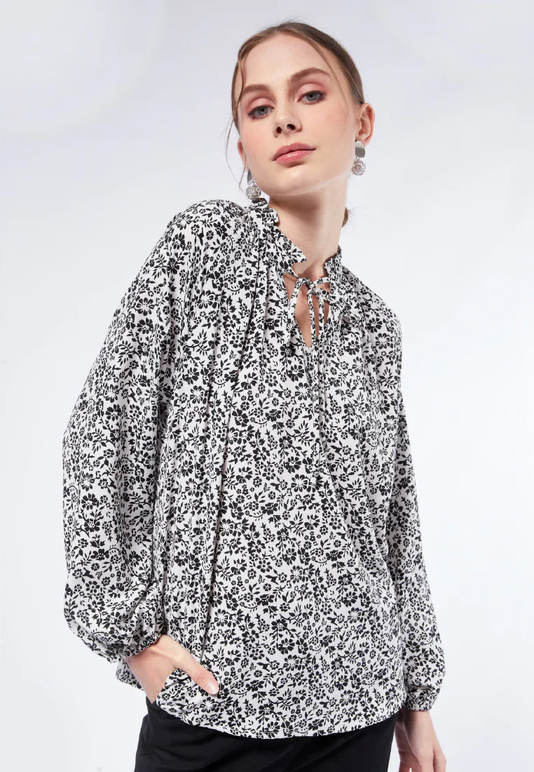 Balloon Sleeve Peasant Blouse