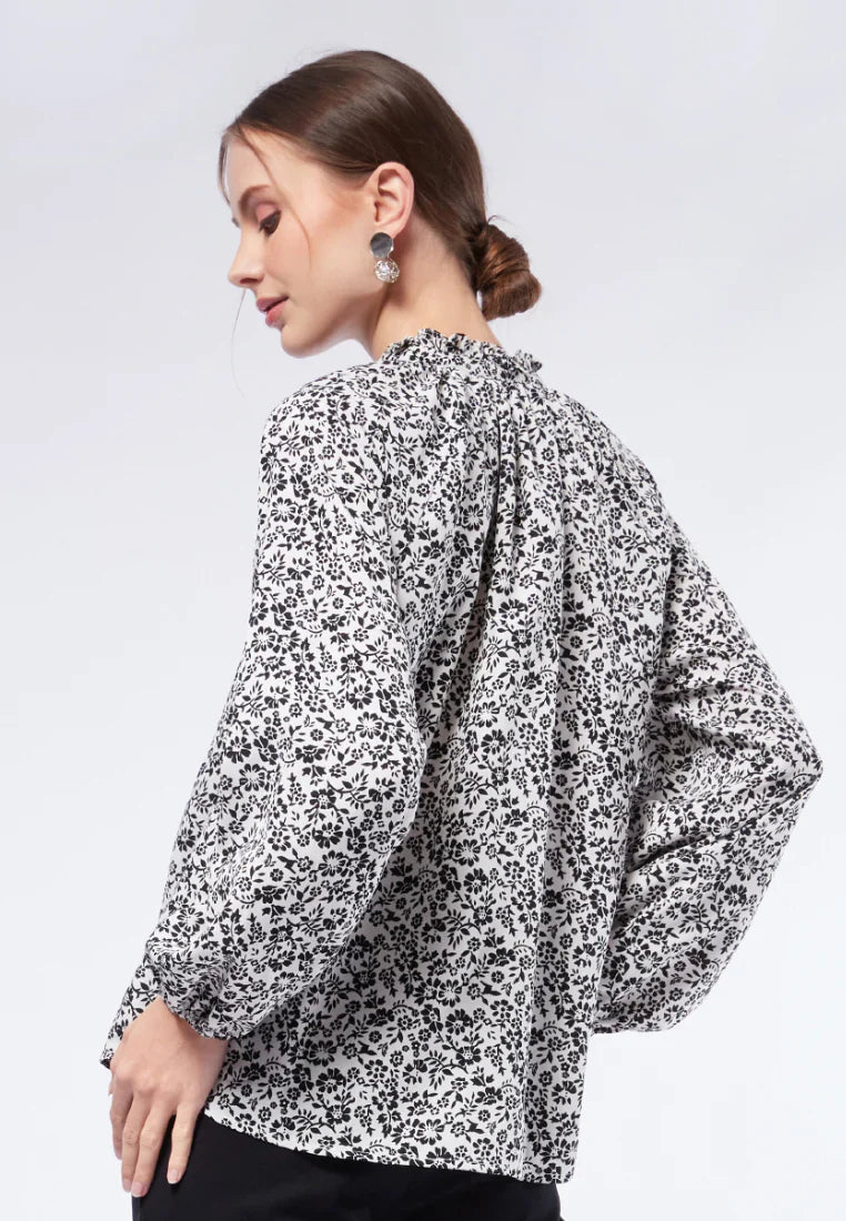 Balloon Sleeve Peasant Blouse