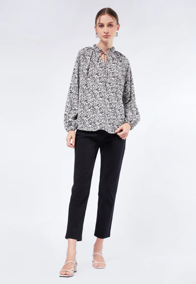 Balloon Sleeve Peasant Blouse