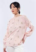 Round Neck Printed Blouse