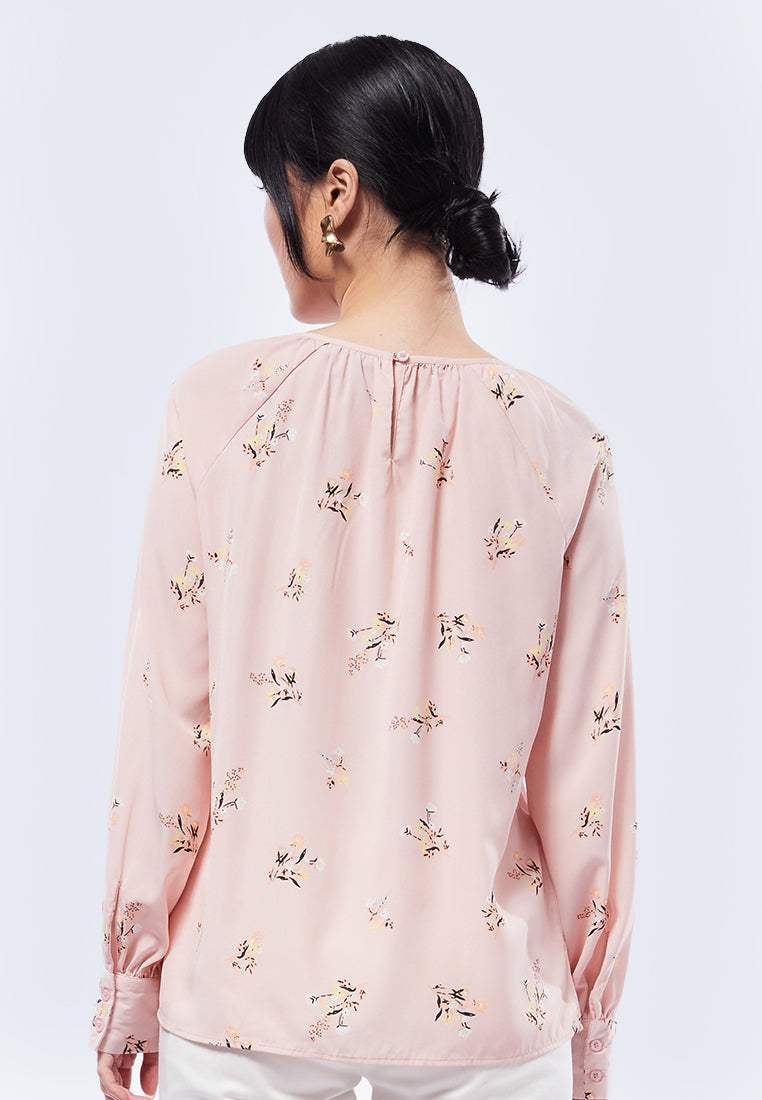 Round Neck Printed Blouse