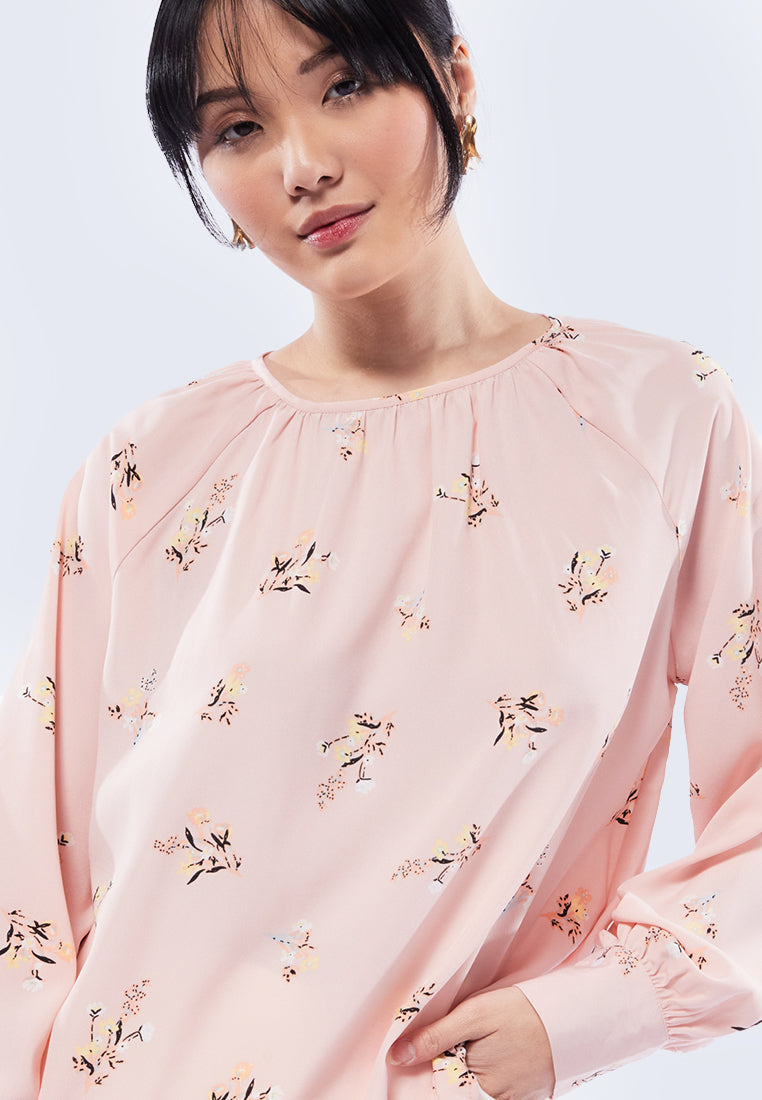 Round Neck Printed Blouse