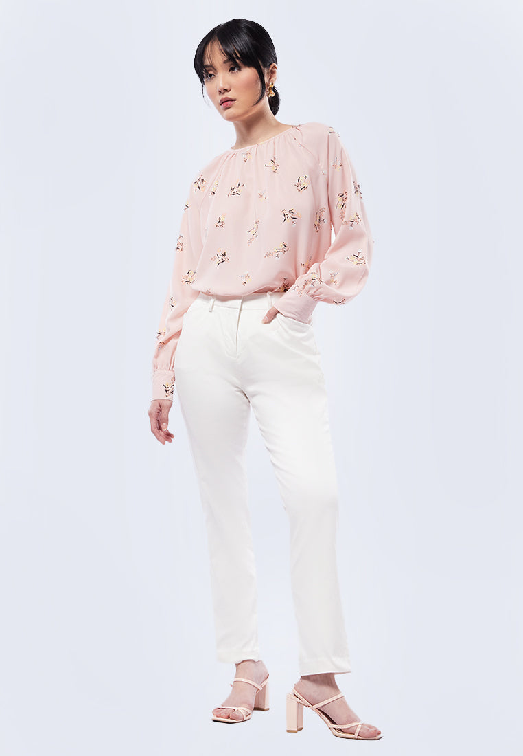 Round Neck Printed Blouse