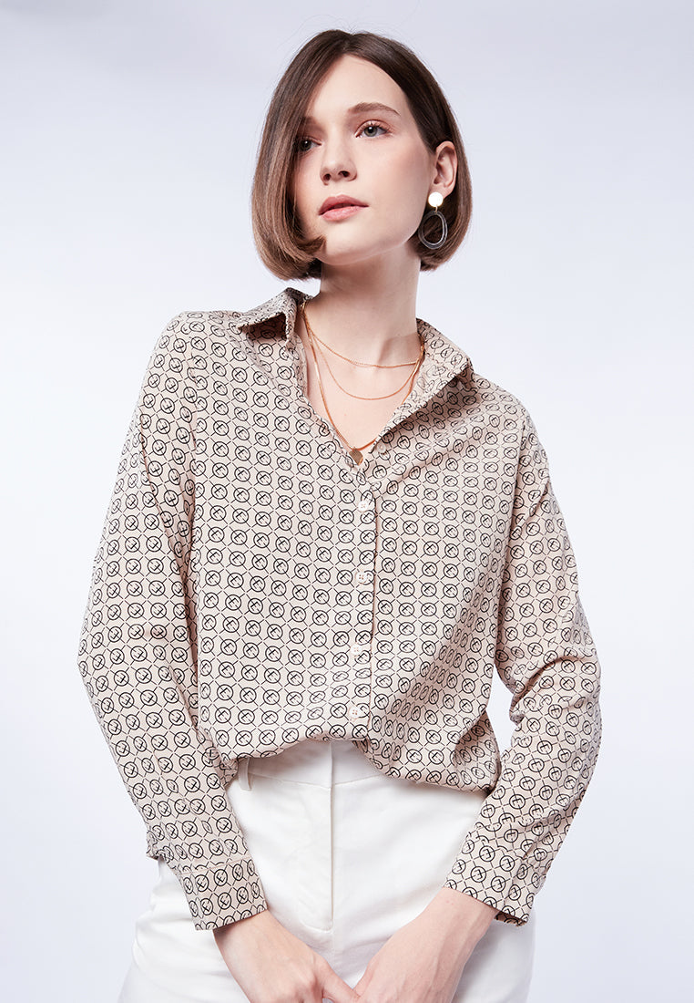 Printed Long Sleeve Blouse