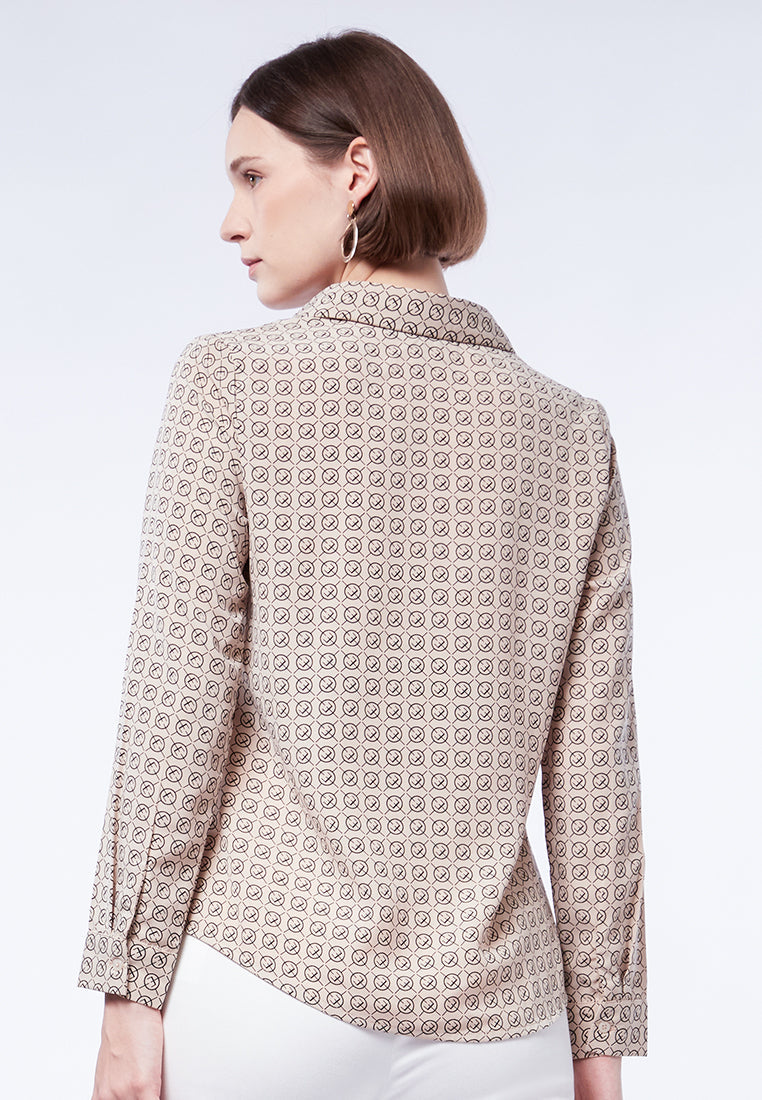 Printed Long Sleeve Blouse