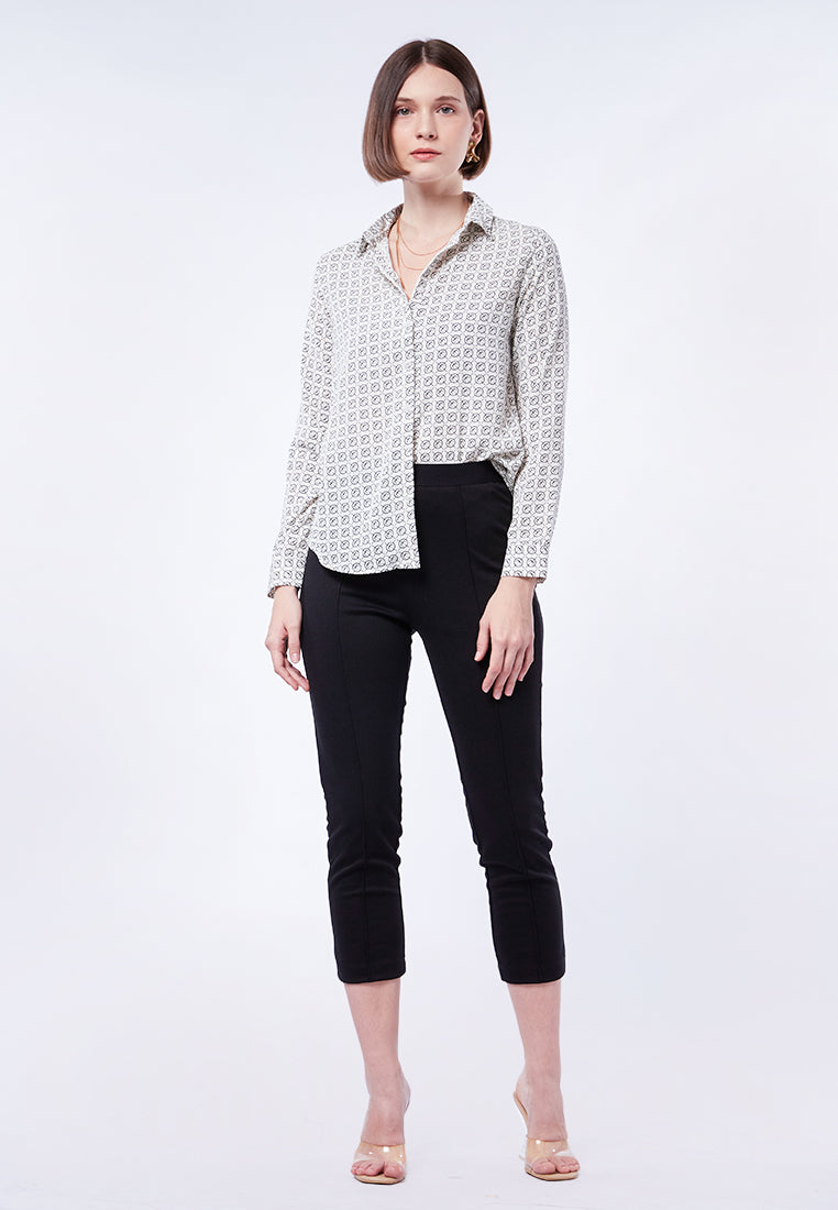 Printed Long Sleeve Blouse