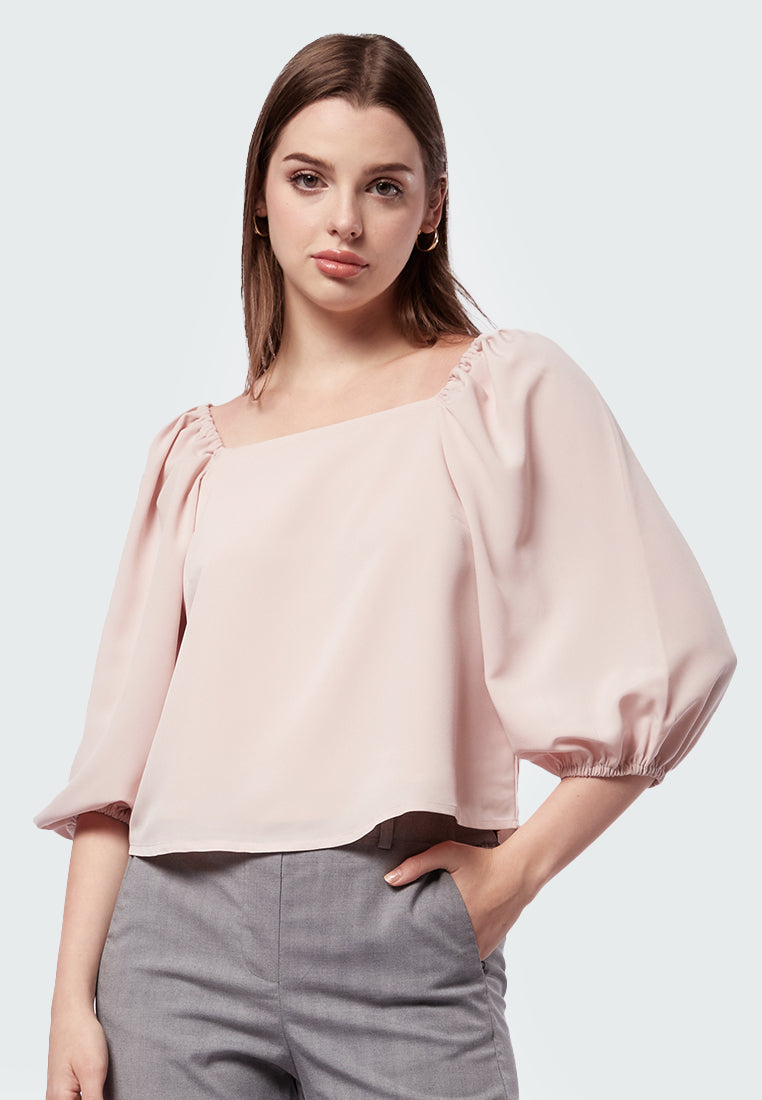 Square Neck Puff Sleeve Blouse