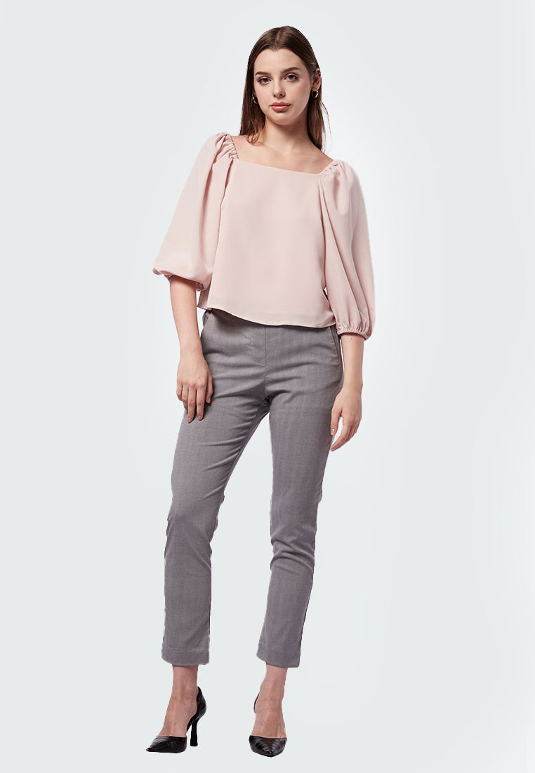 Square Neck Puff Sleeve Blouse