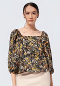 Balloon Sleeves Printed Top
