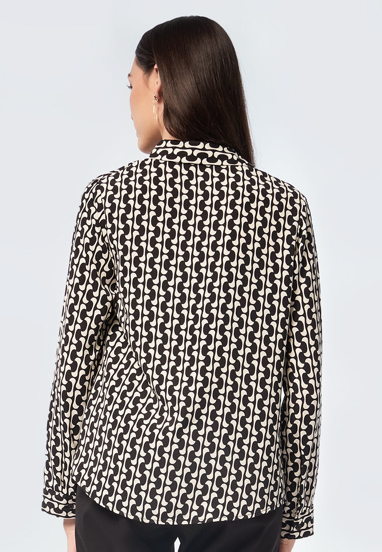 Printed Long Sleeve Blouse