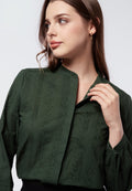 Mandarin Collar Long Sleeve Blouse