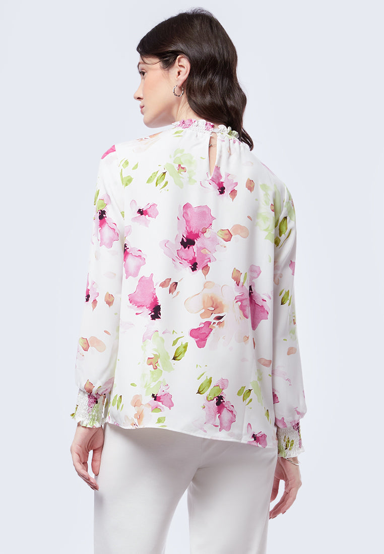 Long Sleeve Blouse with Smock Detail