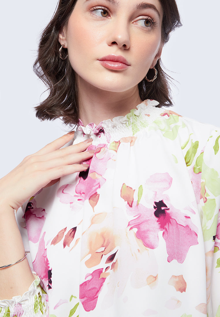 Long Sleeve Blouse with Smock Detail