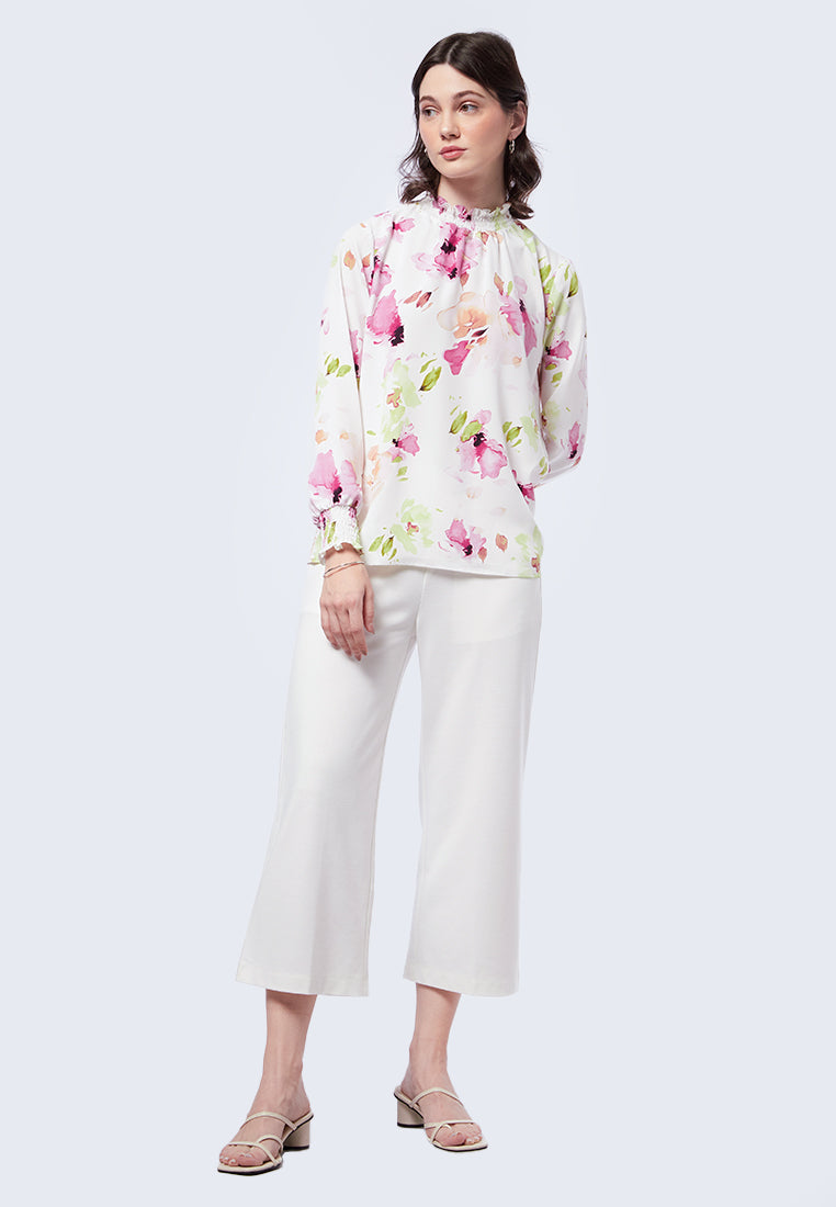 Long Sleeve Blouse with Smock Detail