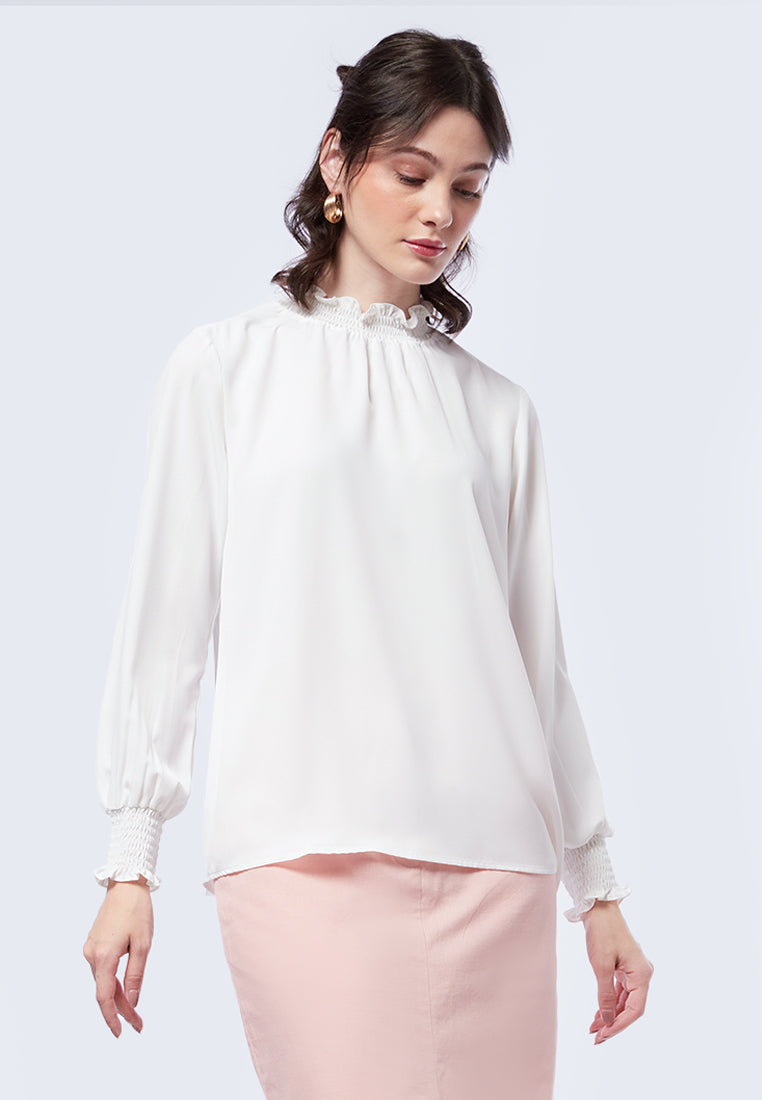 Long Sleeve Blouse with Smock Detail