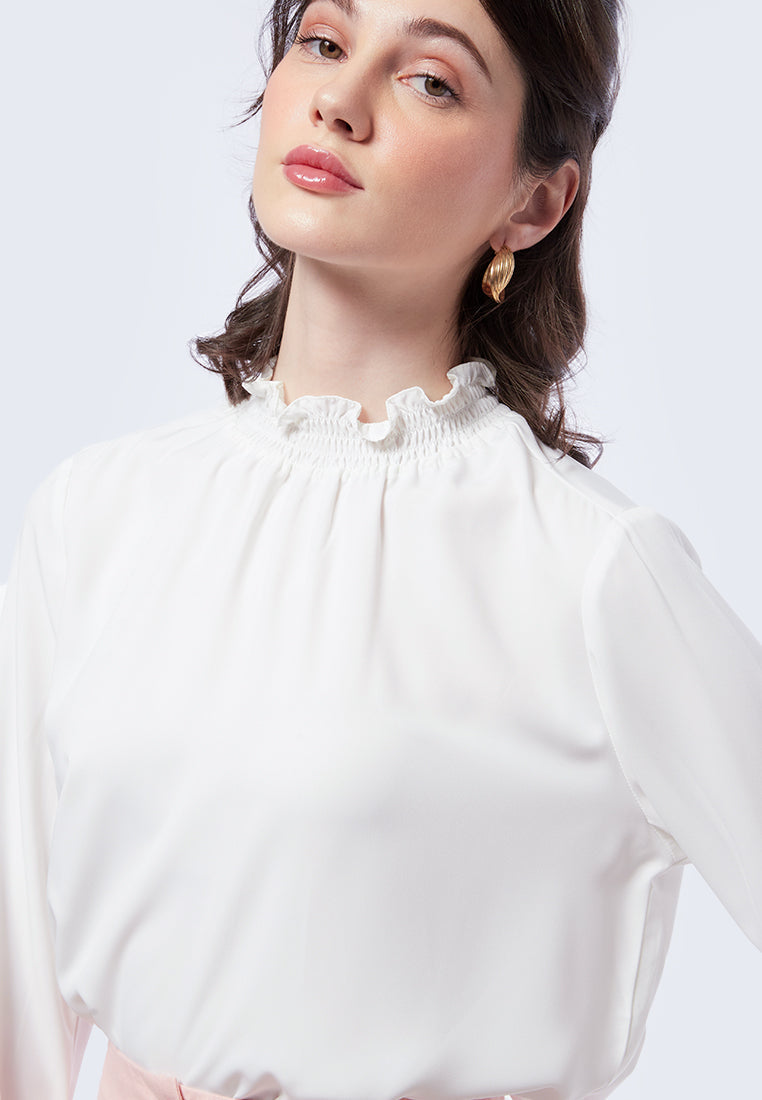 Long Sleeve Blouse with Smock Detail