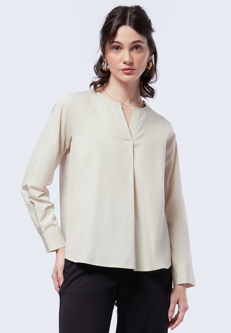V-Neck Long Sleeve Blouse