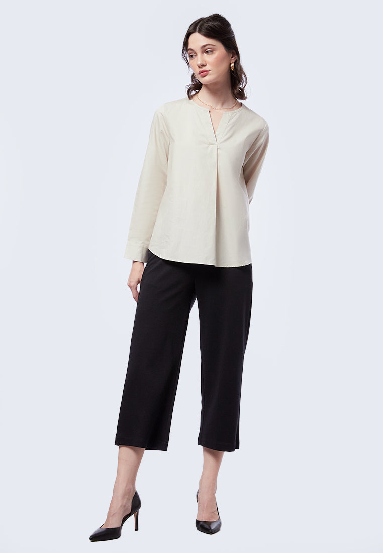 V-Neck Long Sleeve Blouse