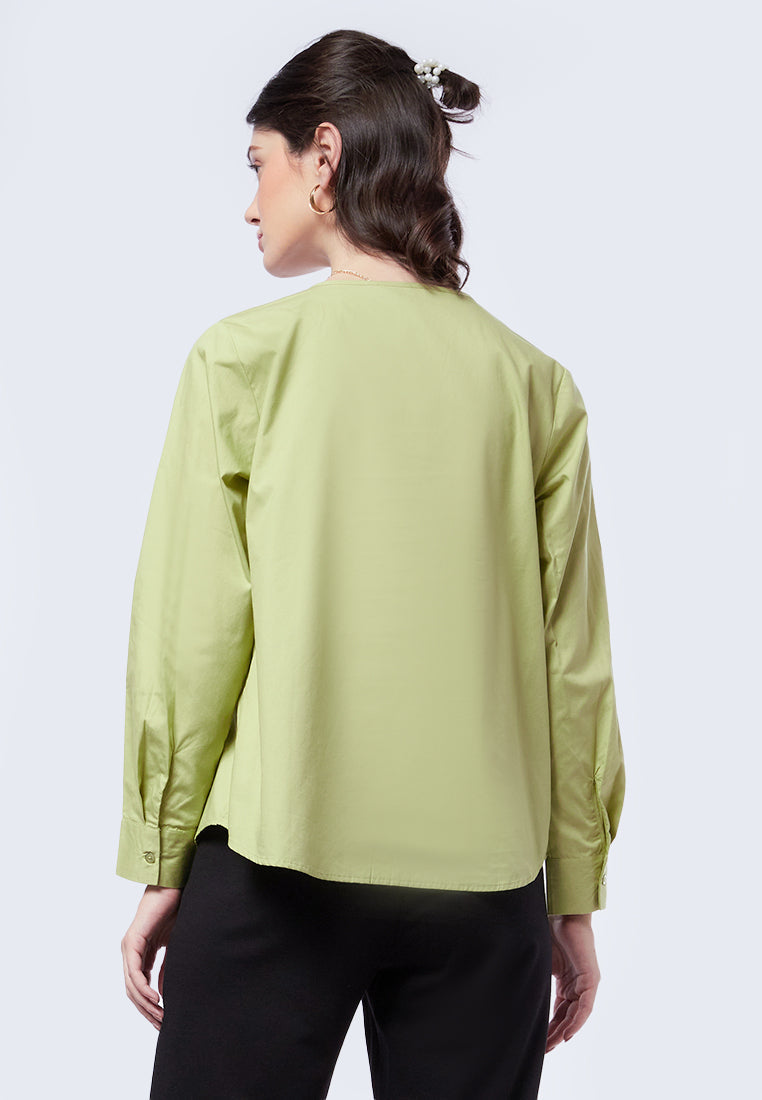 V-Neck Long Sleeve Blouse