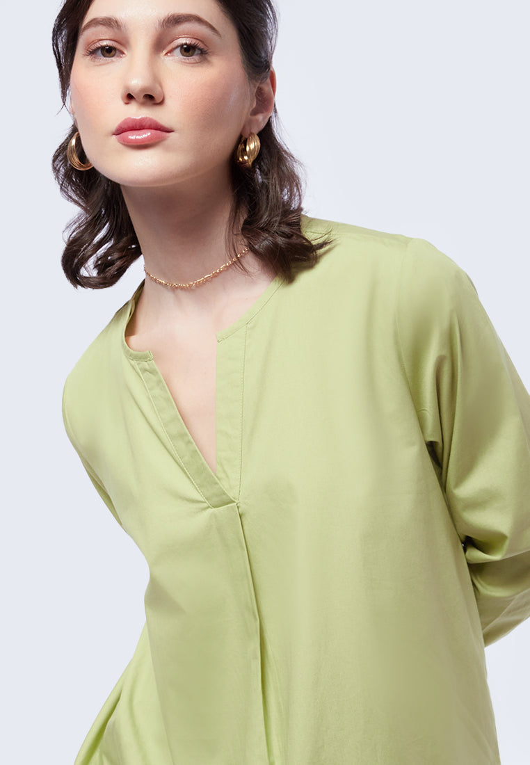 V-Neck Long Sleeve Blouse