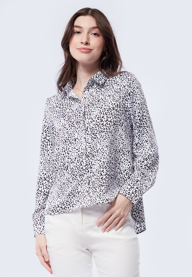 Printed Long Sleeve Blouse