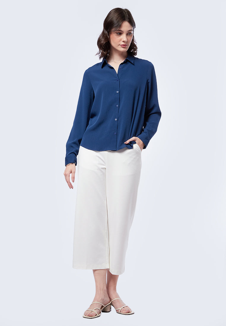 Regular Fit Crinkle Long Sleeve Shirt