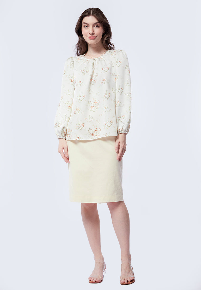Printed Long Sleeve Blouse